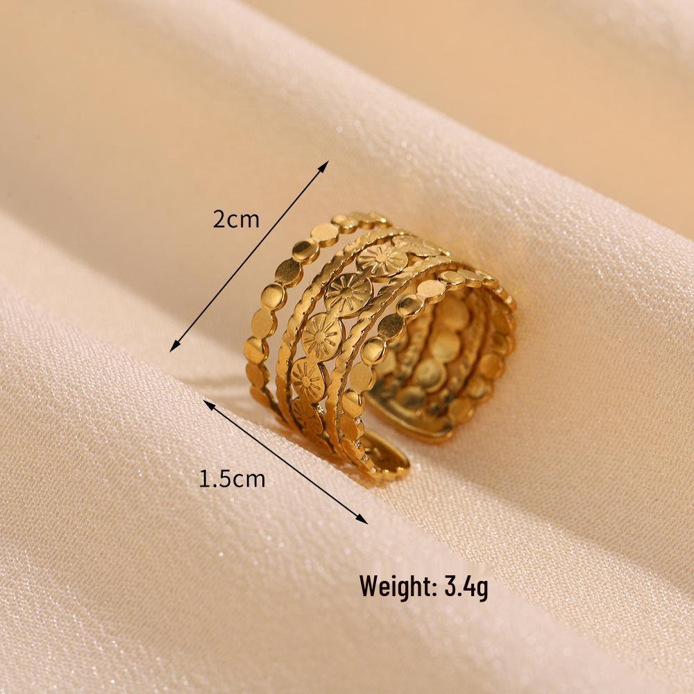 Minimalist Irregular Stainless Steel Open Ring: European & American Style Stackable Index Finger Accessory for Women