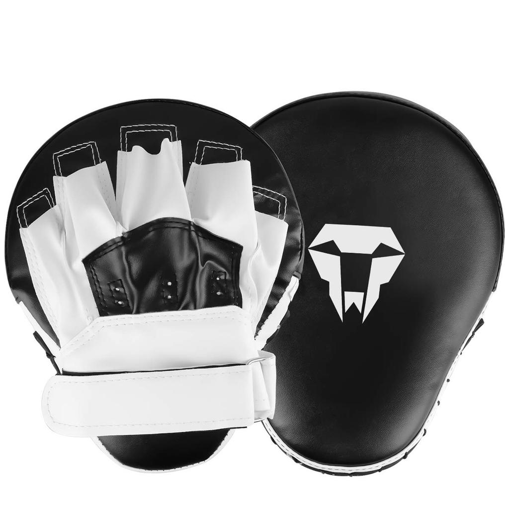 LangRay Boxing Punching Set of for Muay and Martial Arts Training Mitts, 2, Kickboxing, Taekwondo, Thai, Karate, (Black)