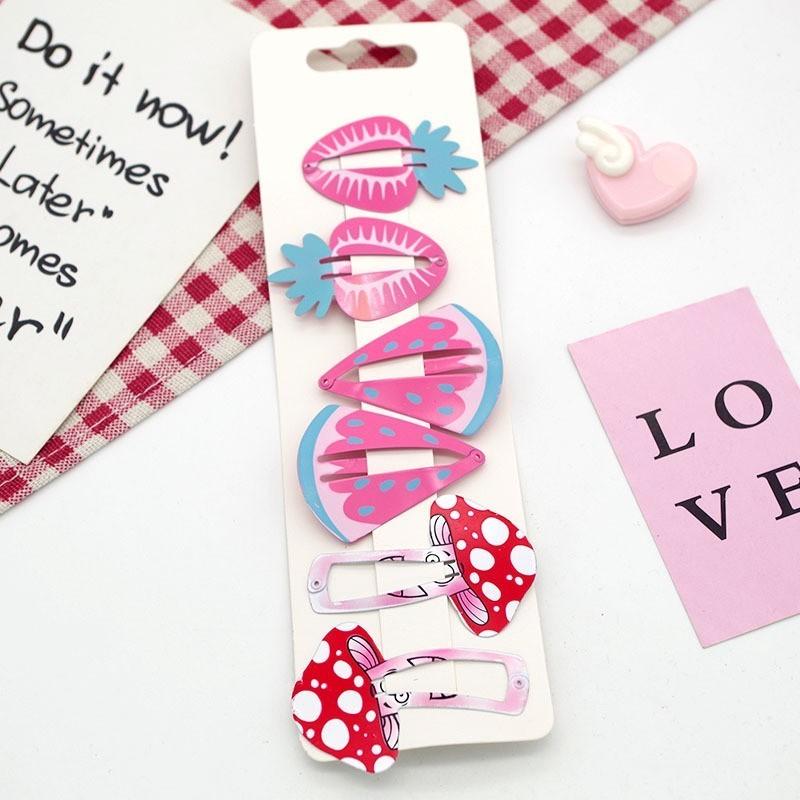 6PCS Lovely New Printed Cute Fruit BB Clips Hairpins Girls Hair Accessories Children Headwear Baby Hair Clips Headdress