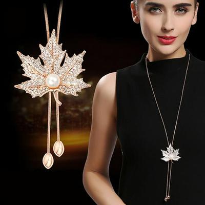 European Women's Versatile Long Sweater Necklace with Tassel Pendants & Snake Chain