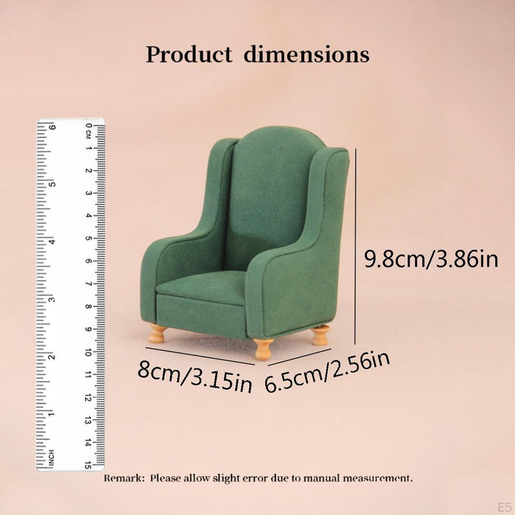 Boneca Sofá Miniatura Poltrona Sofá Mini Cadeira de Acento Retrô Americano Vintage Tecido Modelo de Mobiliário