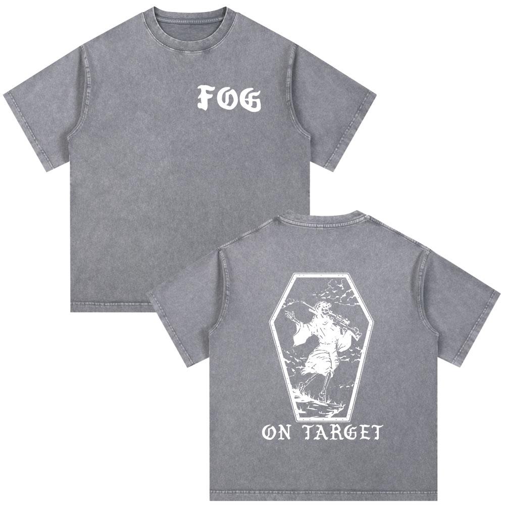 Forward Observations Group Skeleton Skull Vintage Washed Tshirt Men Clothing Fashion Gothic Oversized Casual T Shirt Streetwear