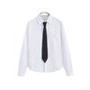 Korean Style Women's College Tie Shirt - Solid, Versatile, Long Sleeve, Loose Fit for Students, 2026 Trendy Fashion