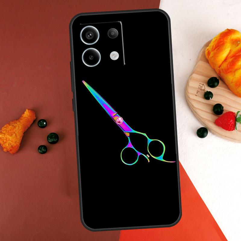 Hair Stylist Scissors Brush Switch Case For Xiaomi Redmi Note 14 13 Pro 9 10 11 12 Pro 10S 11S 12S Redmi 14C 13C 10C 12C Coque