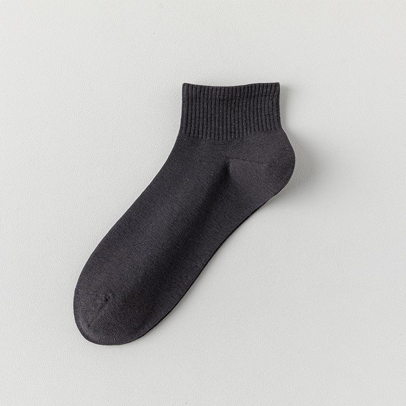 Solid Color Handmade Eye-To-Eye Breathable Sports Socks Fashionable Versatile Combed Cotton Sweat-Absorbing Business Casual Socks