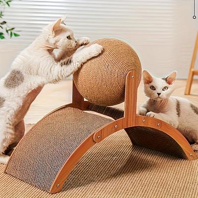 2-in-1 Cat Scratcher with Hanging Ball Toy - Ultra-high Fencing Scratcher Column for Sharpening Claws, Heavy-duty Scratcher Pad for Big Cats