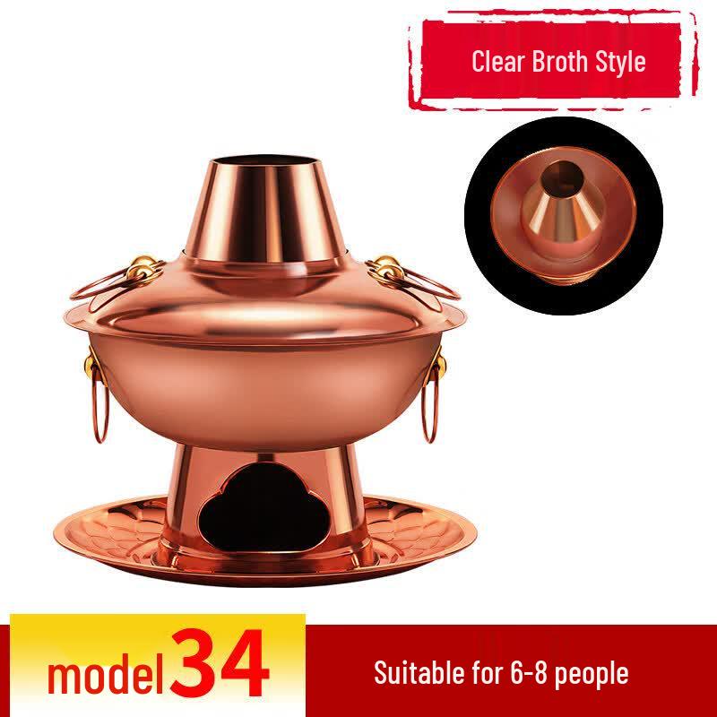 Yiceng Extra Thick Copper Hot Pot with Divider