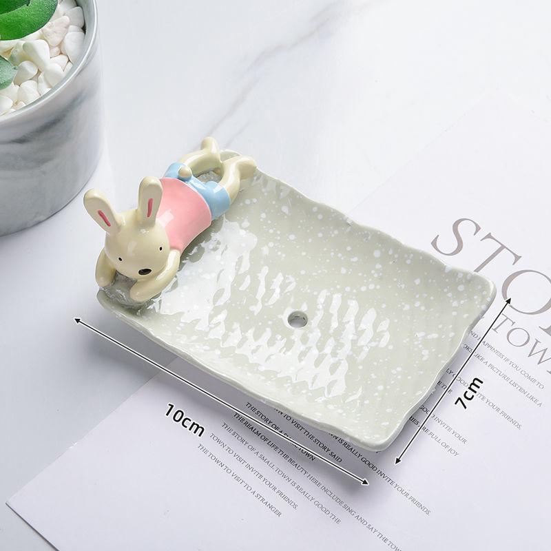 Creative Animal Teddy Dog Soap Dish, Resin Personalized Drain Soap Holder Bathroom Toilet Cute Cartoon Small Soap Box