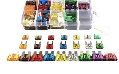 Large Capacity Car Flat Mini Flat Low Profile Fuse Set 100pcs 5A 7.5A 10A 15A 20A 25A 30A 40A