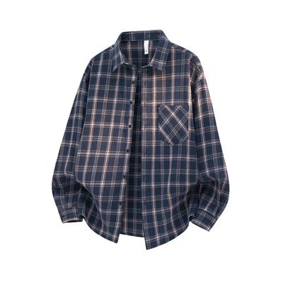 Retro Loose Shirt, Casual Checkered Shirt, Outerwear, Inner Layer, High-end Long Sleeved Versatile Top