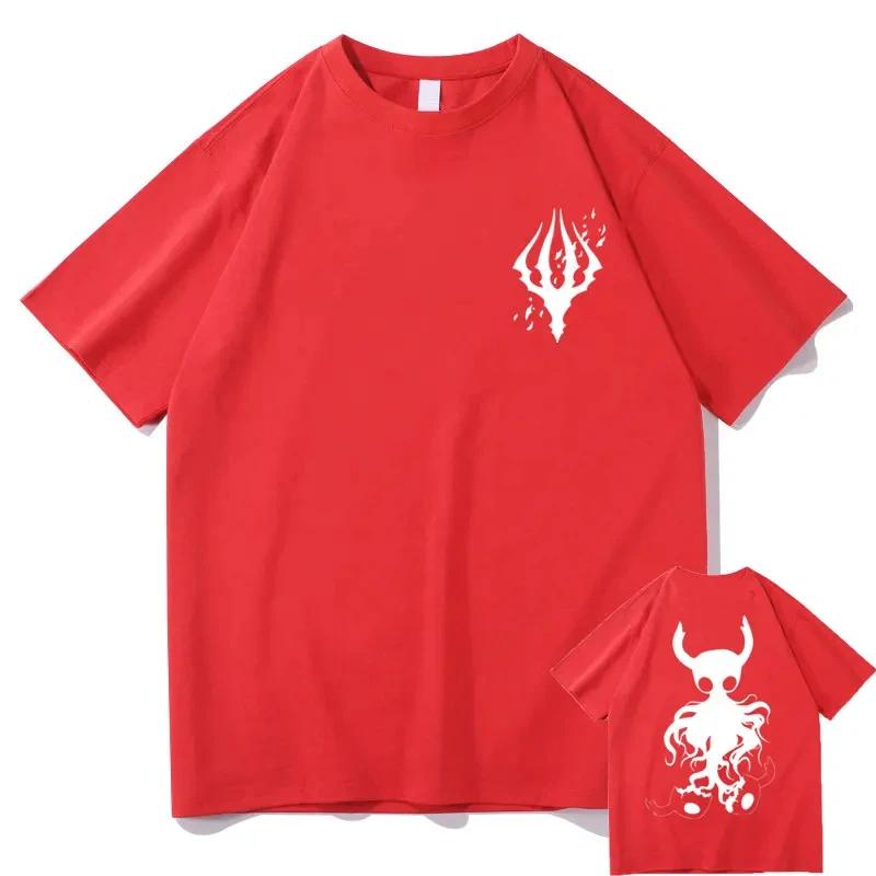 New Hot Game Hollow Void Hollow Knight Darkside Double Sided Print T-shirt Man Fashion Casual Tshirt Men Women Anime Loose Tee