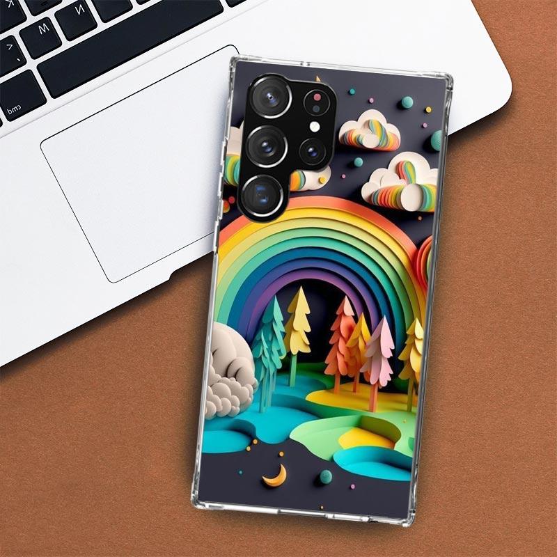 Natural Trees in Mountain Ranges Phone Case For Samsung Galaxy S24 S23 S22 Ultra S21 S20 Fe S10 Plus S10E S9 S8 + Shell Coque