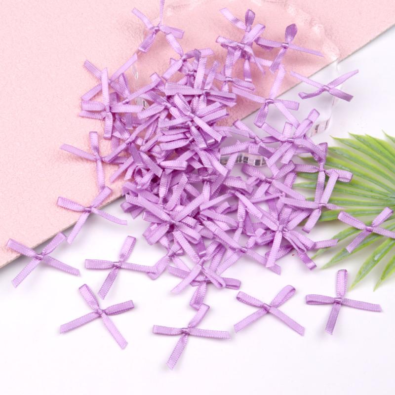 100pc 3cm Mini Ribbon Bows Flower for Sewing Appliques Crafts Decoration Hair Accessories Wedding Gift Box Ornament Supplies