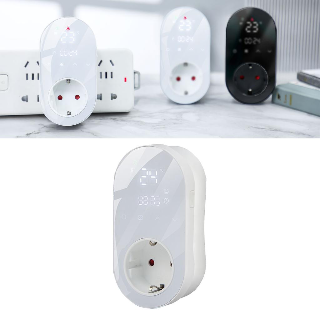LED Digital Temperature Control Socket Programmable Plug in Thermostat Controlled Outlet for AC Floor Hting 16A