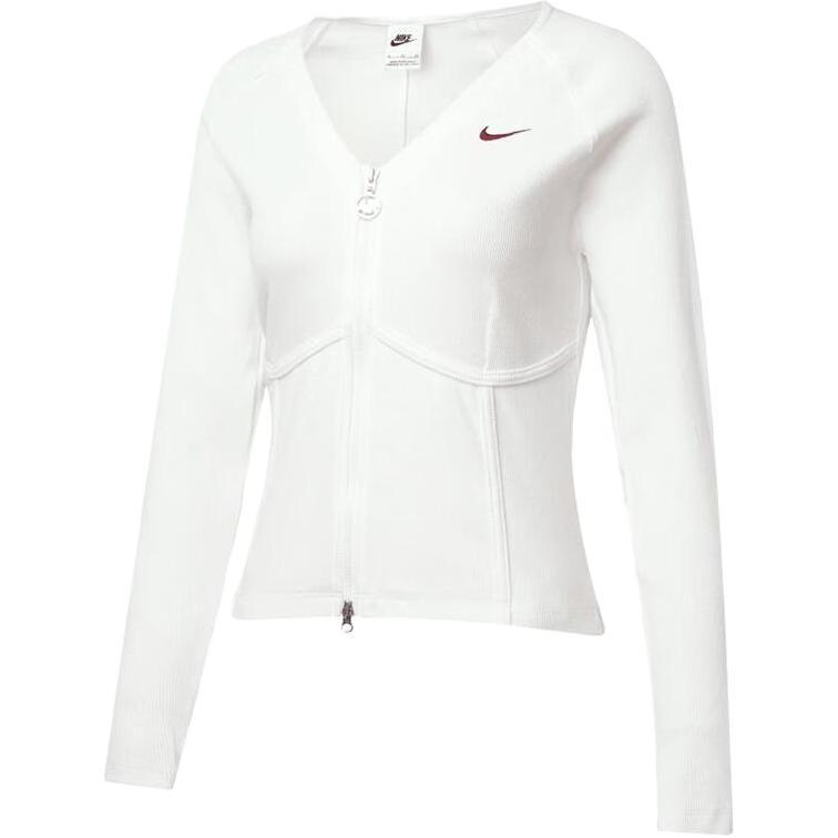(WMNS) Nike Sportswear V-Day Long-Sleeve Full-Zip Top White Women s HF1133-100 L