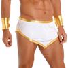 Herren Altes Rom Kostüm Halloween Themenparty Rollenspiel Outfit Kontrastfarbiger Besatz Unregelmäßiger Saum Rock Manschetten Set