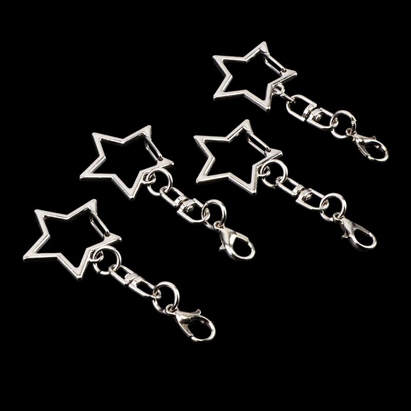 30Pcs Unique Alloy Star Keyring Pendant Star Shaped Clasp For Diy Projects
