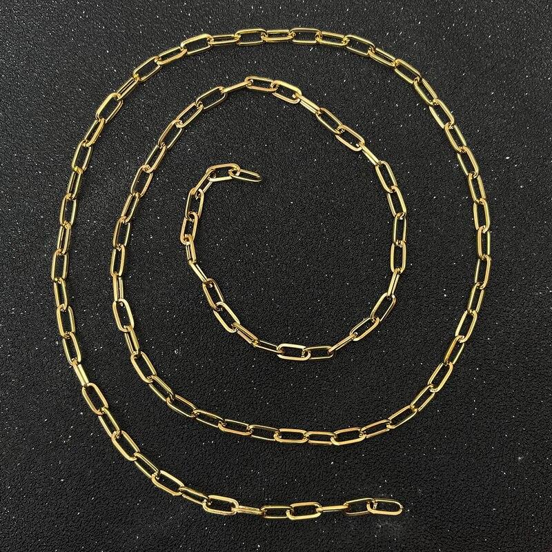 KC Gold Long Necklace Chains Iron Bulk For DIY Jewelry Findings Making Materials Accessories