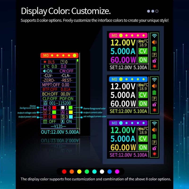 Programmable Power Supply Modules 120W Constant Current Voltages Control Solar Charging with Transmission Interfaces
