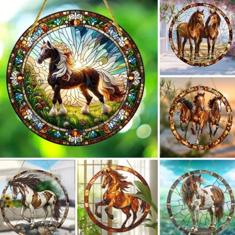 Lightweight Acrylic Wall Hanging Horse Ornament For Patios And Indoor Use Creates Beautiful Lighs Effects 20cm Diameter