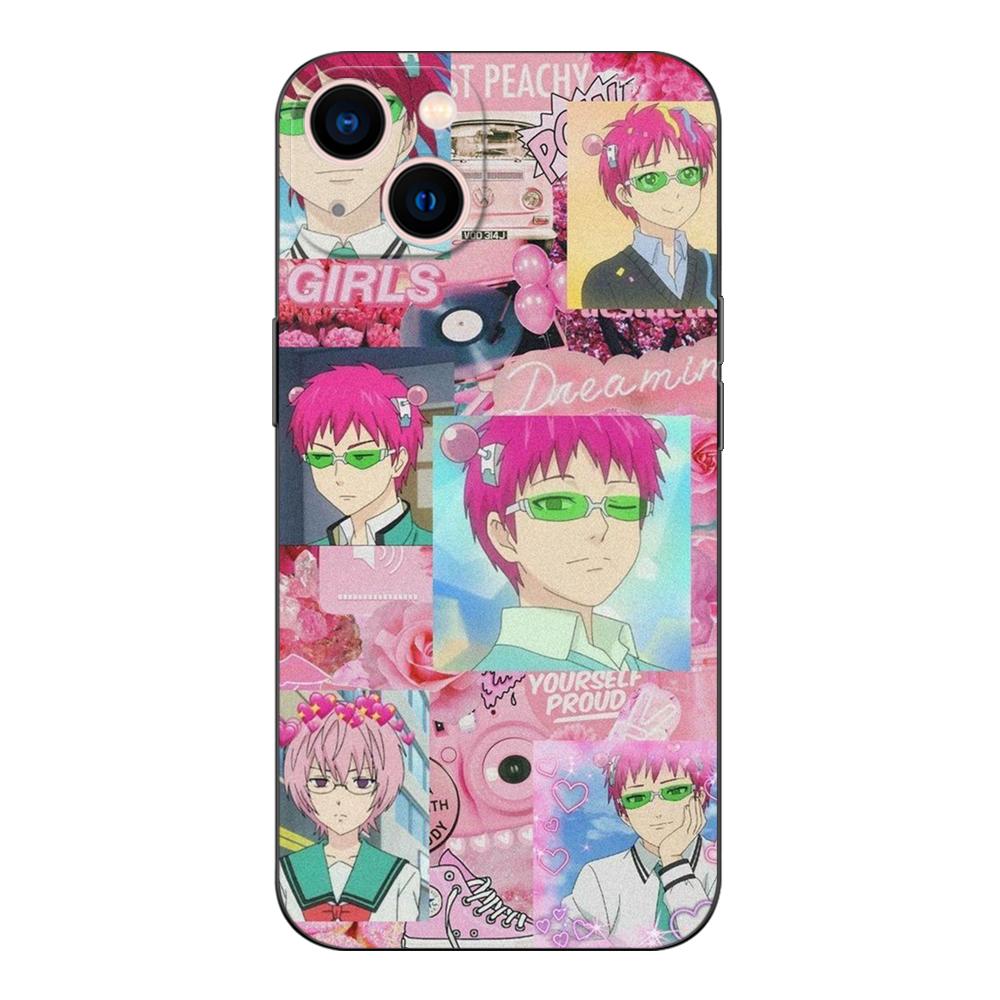 Black Tpu Case For OPPO A16 A16S A55 A94 F17 F19 Pro Reno 4 5 Lite 6 4G 5G saiki kusuo wallpaper