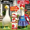 23 Inch Porch Goose Costume Back to School Student Outfit Printed Dress  Hat  Backpack  Pencil Accessories for Outdoor Garden Yard Lawn Decor