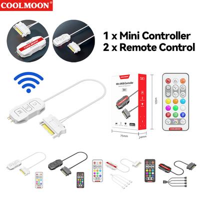 ARGB Controller Cable 5V 3pin To SATA RGB Remote Controller 1 To 4 Sync Motherboard Cable Extension Line for PC Fan Light Strip