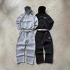2025 Trendy European Style Unisex Streetwear Set - Printed Zipper Top & Bottoms