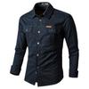 Skjorte for menn Turn-down krage Langermet knappelukking Pustende svetteabsorpsjon Uformell skjorte for menn