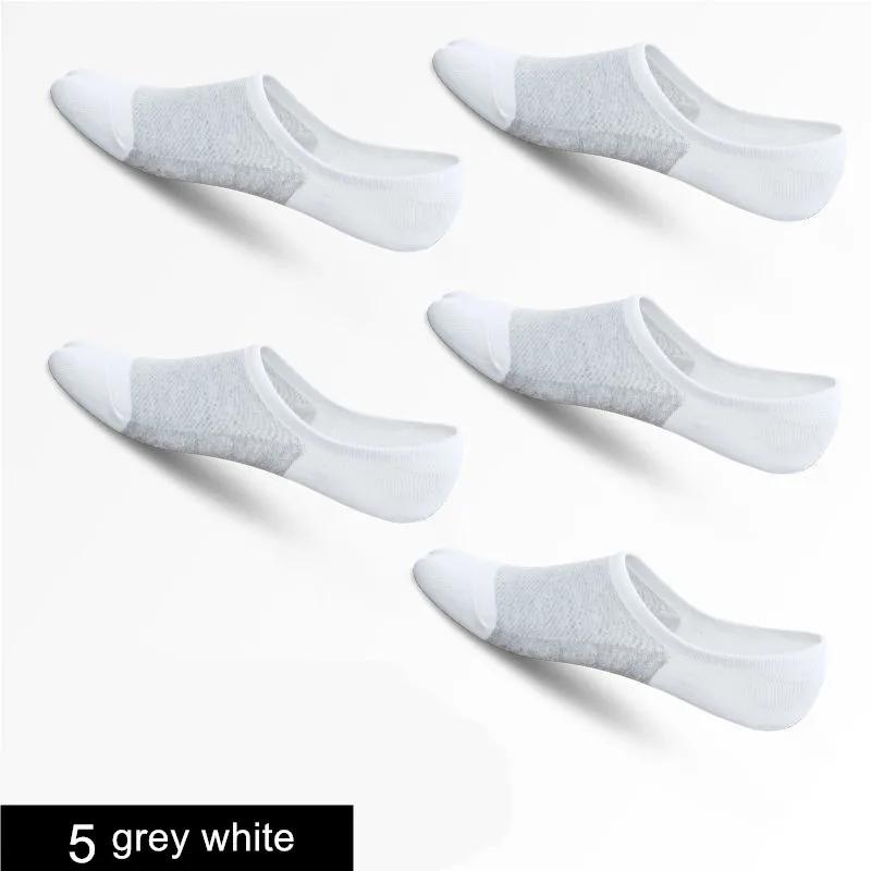 5 Pairs/pack  Man New Style Mesh Breathable Short Socks Male Sweat-absorbent Silicone Cotton Socks Men's Invisible Socks