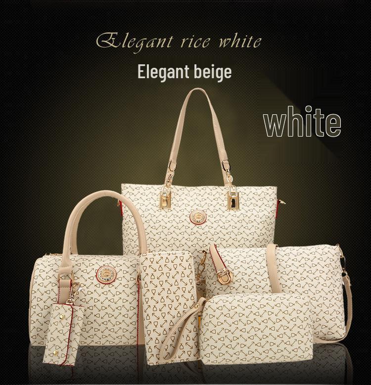 Set Genți de Mână și Genți de Umăr pentru Femei 2025 cu Model Săgeată pentru Mamă și Copil – 6 Piese