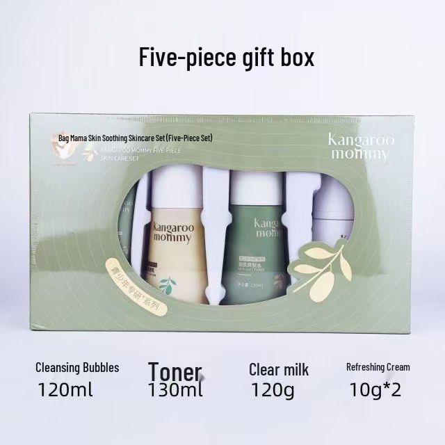 Kangaroo Mom Soothing Skincare Set: Skincare for Teen Boys & Girls - Cleanser, Toner, Lotion, Face Cream