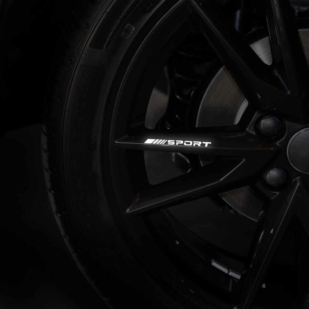 TOMALL 8 Stück Sport Emblem Auto Rad Reflektierender Aufkleber Felge Nabe Auto Rennsport Leistung Sport