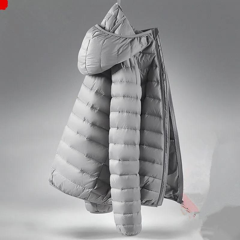 Men Winter Coat Fashion Hooded White Duck Down Jackets Plus Size Ultralight Down Coat Portable Slim Down Parkas
