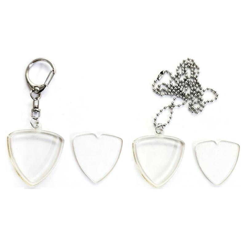 2Pcs Clear Guitar Pick Holder Necklace Keychain Plastic Guitar Pick Storage Case For Musicians And Collectors