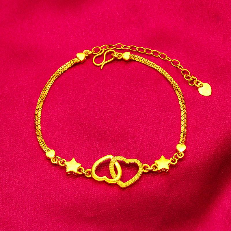 Vietnam Gold Ladies Jewelry Set: Bracelet, Necklace, and Ring.
