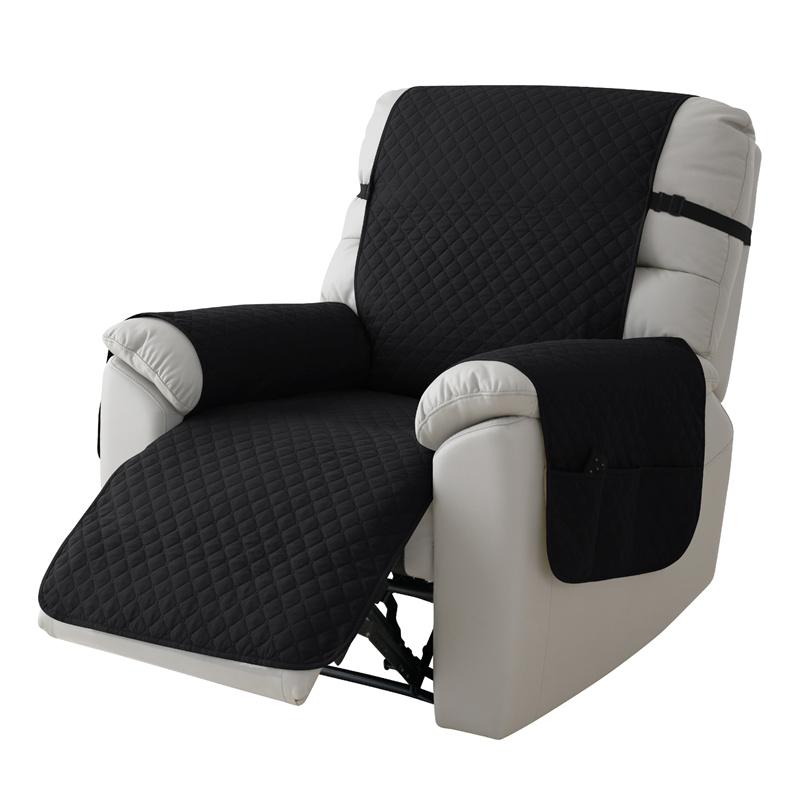 1Seater Wear Resistance Recliner Cover Solid Color Quilted Armchair Slipcover Pet Kids Accent Couch Cushion Living Room Hotel