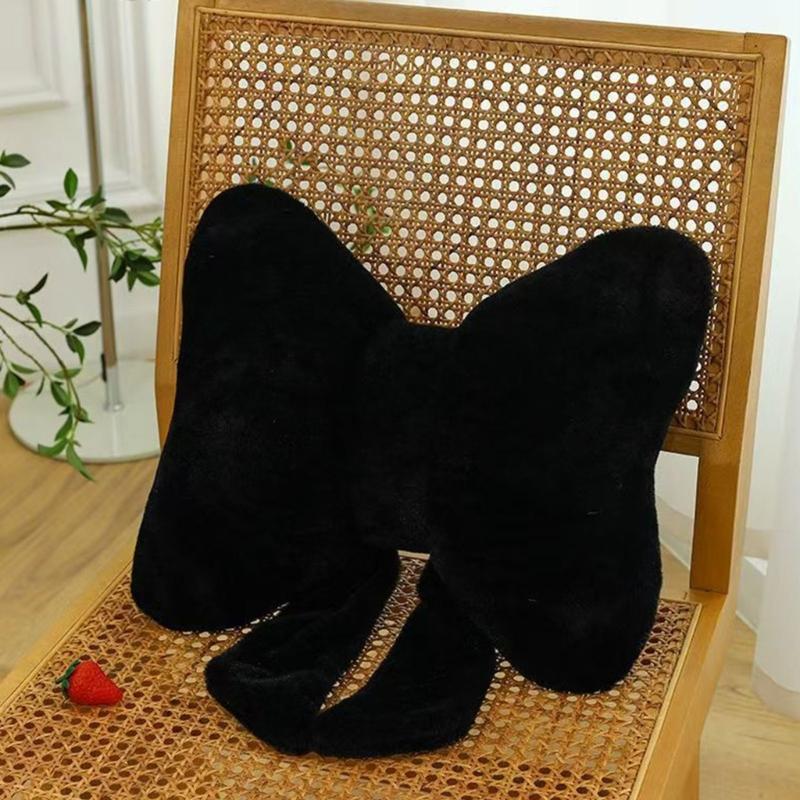Stylish Bowknot Design Cushion Plush Fabric Back Support Throw Pillow For Home Office Use Sofa Couch Bedroom Decors