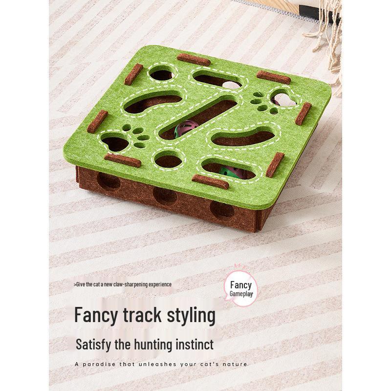 Cat Interactive Puzzle Box with Bell Ball Toy