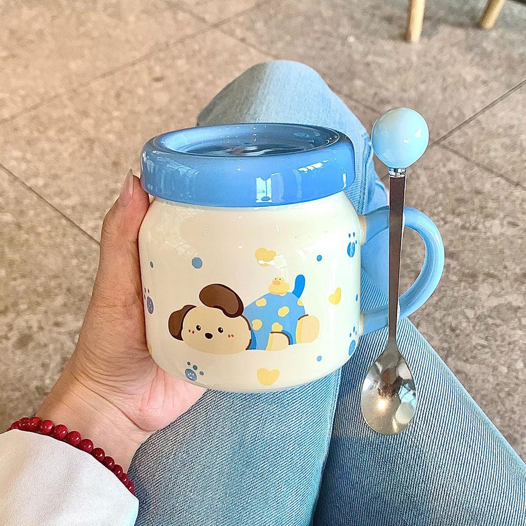 Hoogwaardige ins-stijl mok met deksel, schattige keramische beker, waterbeker voor koppels, huishoudelijk verjaardagscadeau voor meisjes