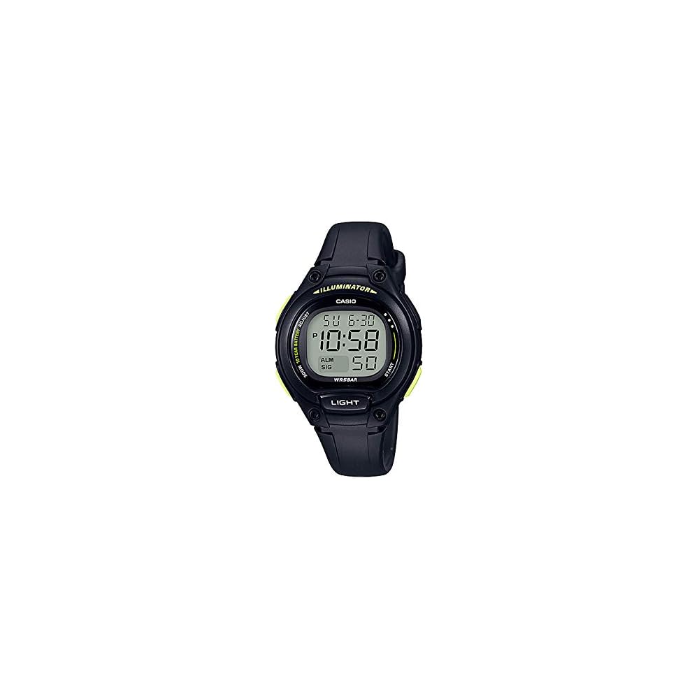 Casio Standard LW-203-1B Digital Watch Black Yellow for Kids Girls