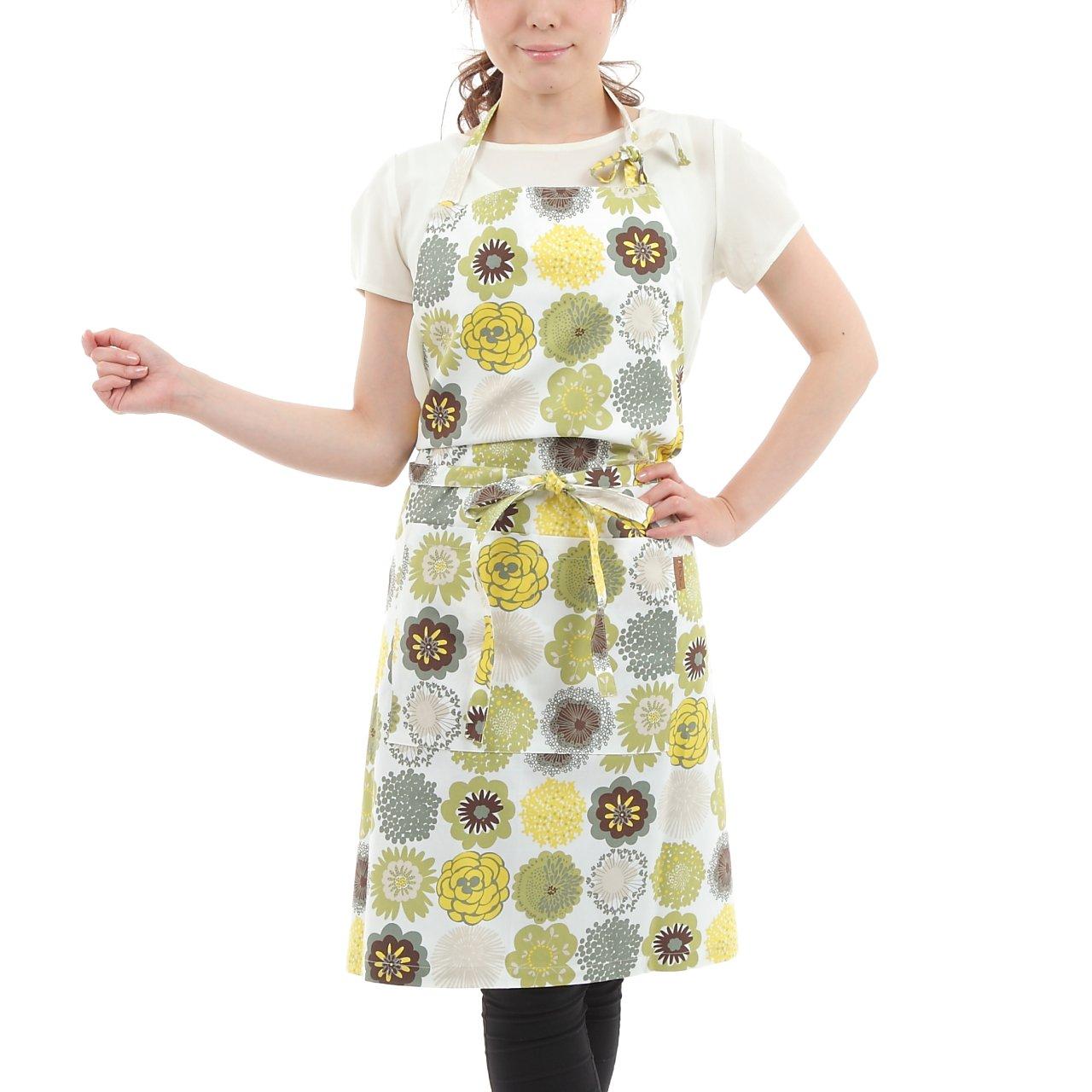 

Vita home Apron Simple Long Nordic Pico Green Cotton Made in Japan 100% las_002_gr зелёный