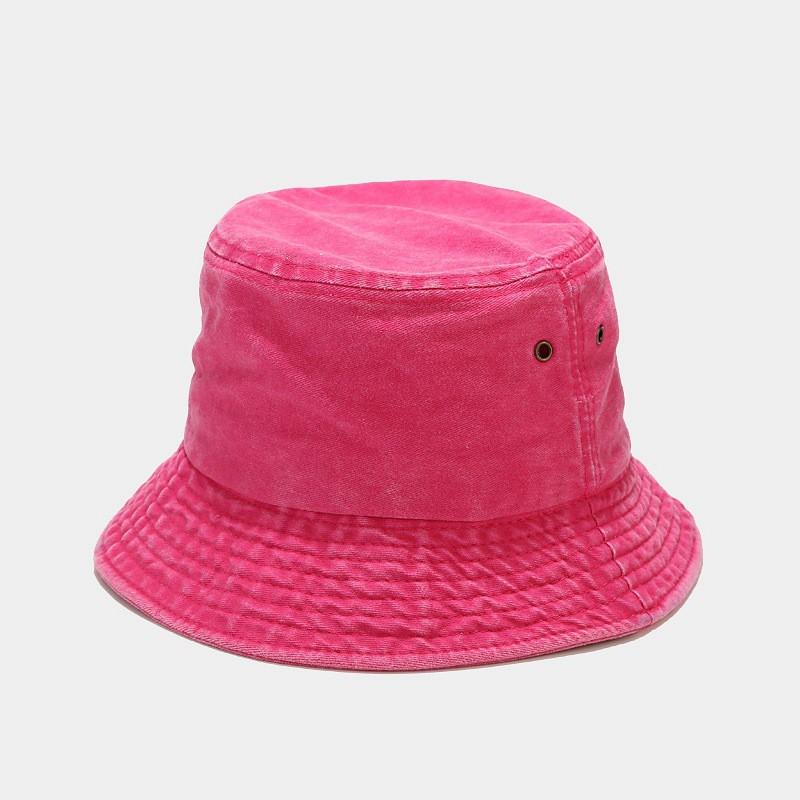 Mens Womens Washed Plain Bucket Hat All Season Outdoor Travel Sun Protection Cap