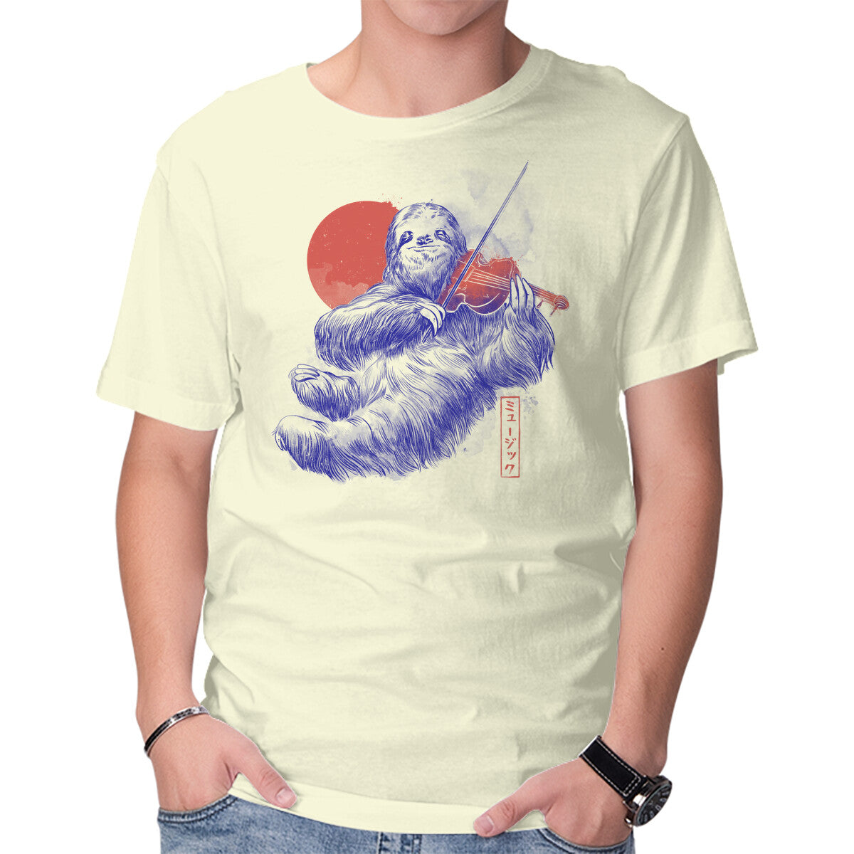 Unisex Crew Neck T-Shirt A Calm Song Graphic Short Sleeve Casual Tee M
