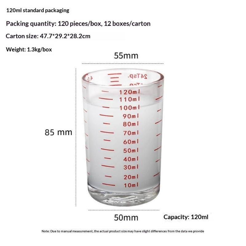 120ml Espresso Messbecher Hitzebeständiger Glasbecher Espresso Unzenbecher Mit Skala Glas Messbecher