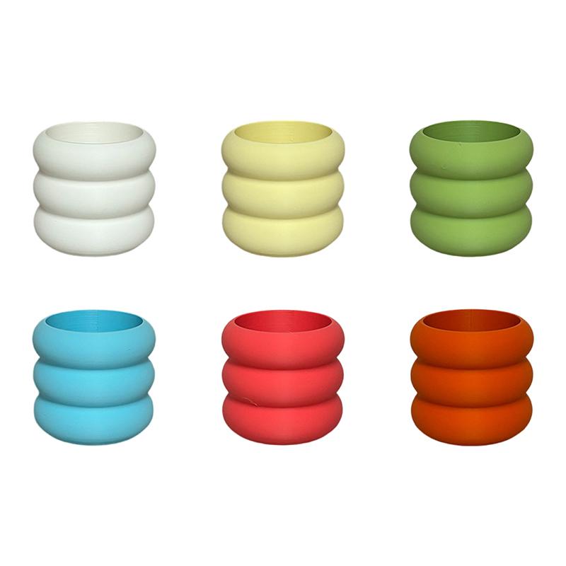 

6 шт./набор Красочный мини-горшок для цветов Горшок для суккулентов Пластиковая кашпо Настольное украшение Домашний декор 1 Set