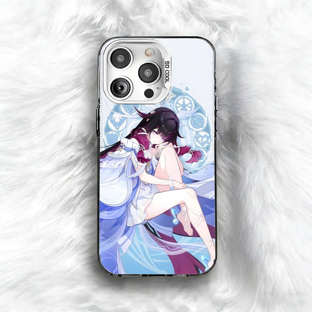 

Чехол для телефона Selen Columbina Genshin для iPhone 16 17 15 14 12 13 Pro Max Черный цвет Ударопрочный чехол iPhone13PRO