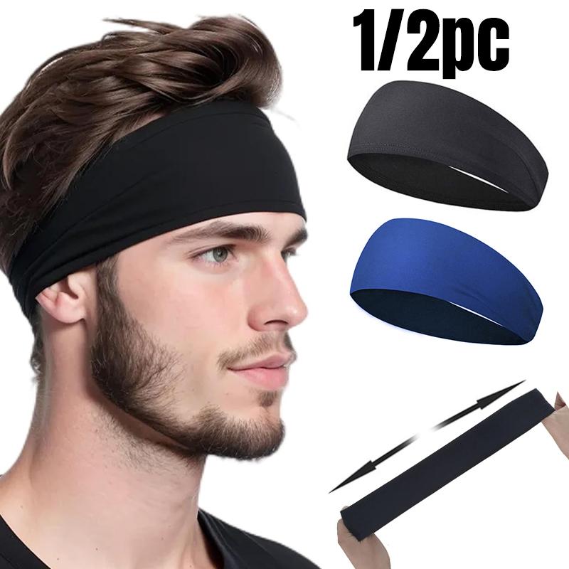 Sport Headband Men Women Fitness Sweat Bandage Head Hair Band Elastic Tennis Yoga Absorb Sweatband Sports Hair Accessories