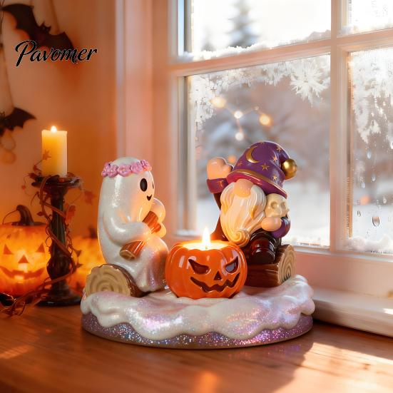 Reusable Candle Mold 4Pcs Halloween Silicone Molds Set, DIY Ghost Gnome Pumpkin Set Crafts Mold, Handmade Epoxy Resin Casting for Festival Making
