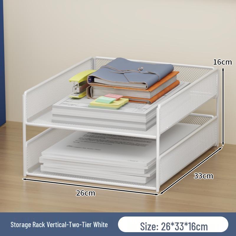 Multi-Layer Desktop File Organizer: A4 Rack & Storage Shelf for Office